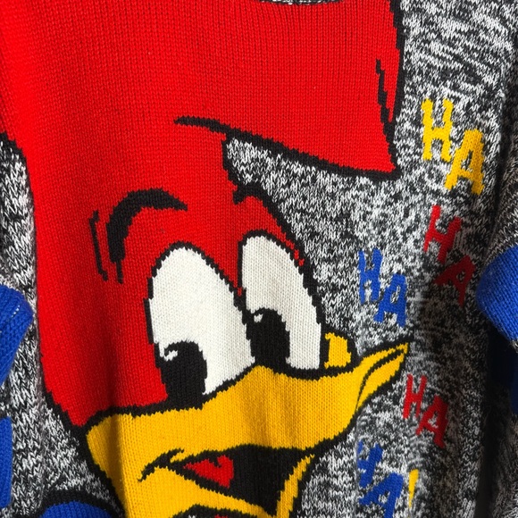Vintage Universal Studios Woody Woodpecker Knit Sweater Ha Ha Ha - Picture 2 of 7